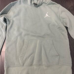 Jordan Mint Green Hoodie with White Logo, Boys Size L (12-13)
